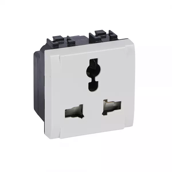 bticino-prise de courant multi standard livinglight 2p+t - blanc - 2 modules (n4139)