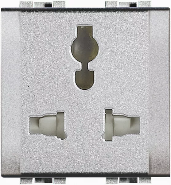 bticino-prise de courant multi standard livinglight 2p+t - tech - 2 modules (nt4139)