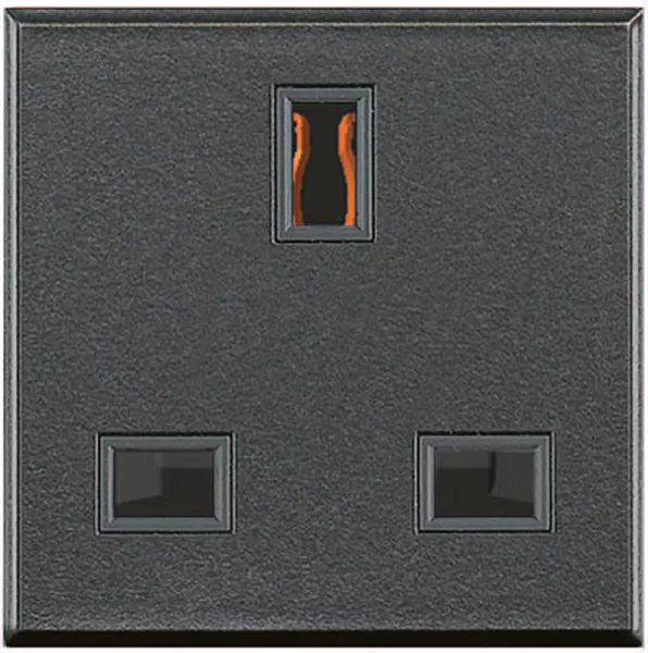 bticino-prise de courant standard britannique 2p+t axolute 13a - anthracite - 2 modules (hs4150)