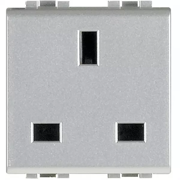bticino-prise de courant standard britannique 2p+t livinglight 13a - tech - 2 modules (nt4150)