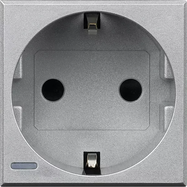 bticino-prise germanique 2p+t axolute 16a � bornes automatiques - alu - 2 modules (hc4141w)