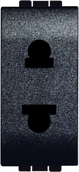 bticino-prise standard europ�en-am�ricain 2p+t livinglight 127v � 250v -anthracite (l4125)