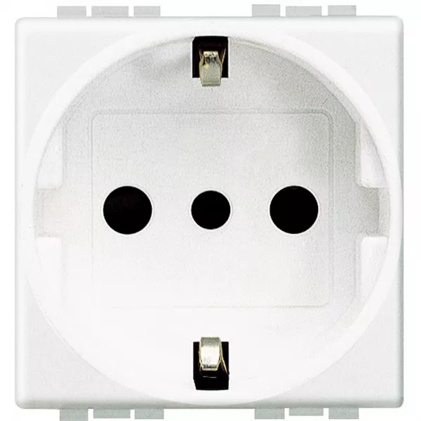 bticino-prise standard germanique et italien 2p+t livinglight typep30 blanc 2 modules (n4140)