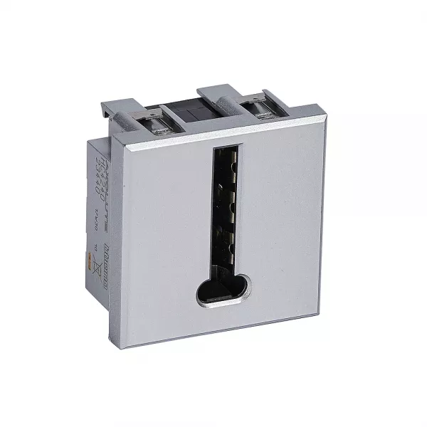 bticino-prise t�l�phone en t axolute - finition alu - 2 modules (hc4240)