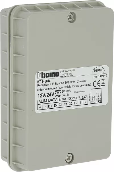bticino-r�cepteur radio �tanche 2 relais controle d\'acc�s portail centrale hexact com (bt348044)