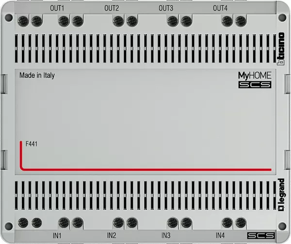 bticino-r�partiteur modulaire audio-vid�o bus 2 fils 4 entre�s et 4 sorties - 6 modules (f441)