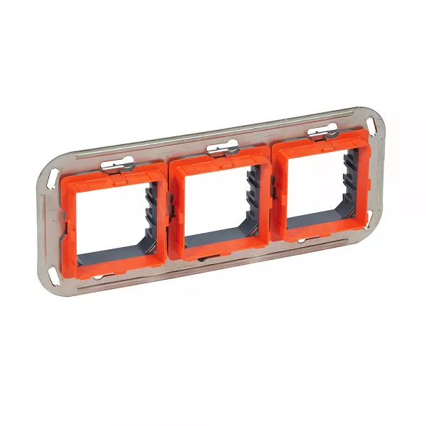 bticino-support monobloc � vis 2+2+2 modules pour r�novation entraxe 57mm (h4732/3)