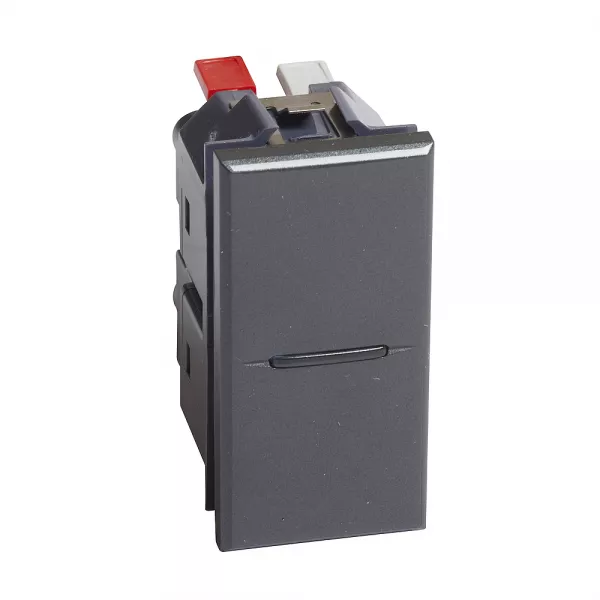 bticino-va-et-vient axial axolute 16ax 250v~ bornes automatiques - anthracite - 1 module (bths4003an)