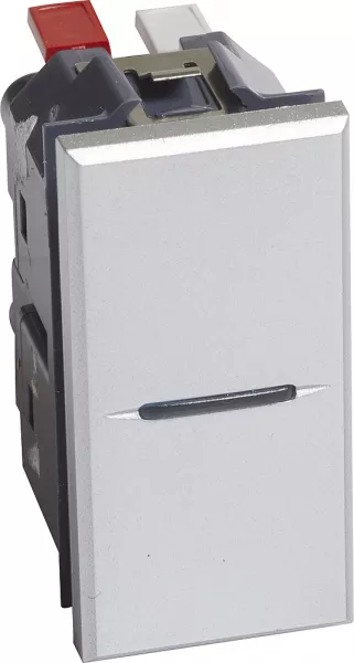 bticino-va-et-vient axial axolute 16ax 250v~ bornes automatiques - finition alu 1 module (bthc4003an)