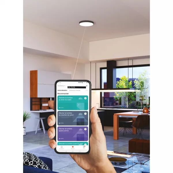 C4 CCT S- PLAF./APPL. MUR IP44 LED INT�G. 22W 4000K 1900LM, SENSOR, NOIR