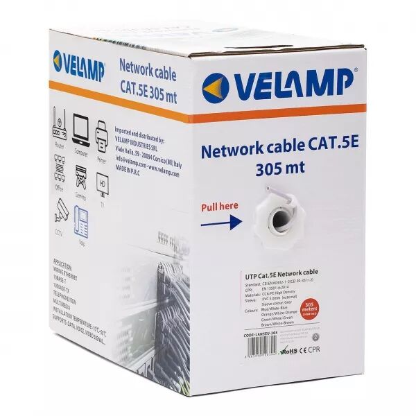 C�ble r�seau CAT5E UTP 305mt en bo�te d�vidoir