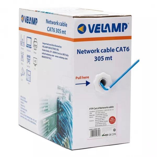 C�ble r�seau CAT6 FTP 305mt en bo�te d�vidoir