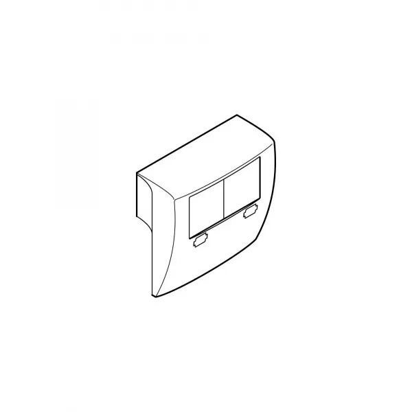 Cadre 45mmx45mm - 2 postes - Pour plinthe Keva 80mmx20mm - PVC Blanc Artic