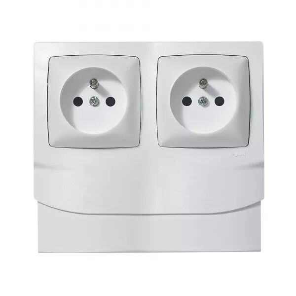 CADRE SAILLIE 2 POSTES AVEC 2 PRISES DE COURANT POUR MOULURE 12,5MM