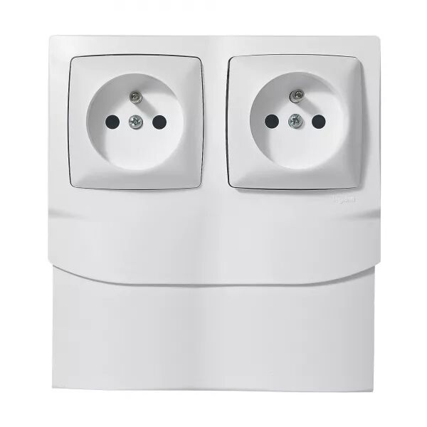 CADRE SAILLIE 2 POSTES AVEC 2 PRISES DE COURANT POUR MOULURE 16MM