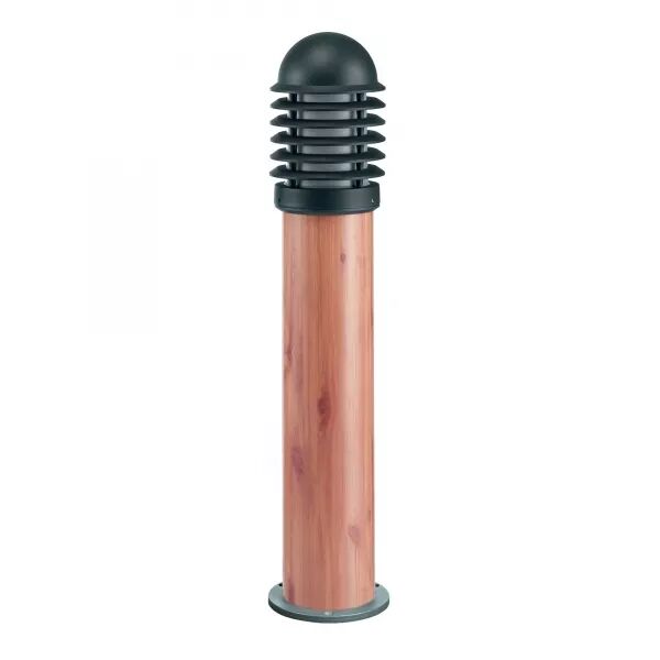 CALEO 1 - BORNE EXT. IP44 IK07, GRAPHITE/BOIS, E27 100W MAX., LPE NON INCL.