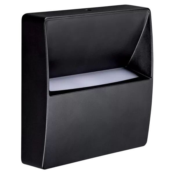 CANTOR - Applique Mur Ext. IP65 IK07, carr�, noir, LED int�g. 9,5W 4000K 310lm (50218)