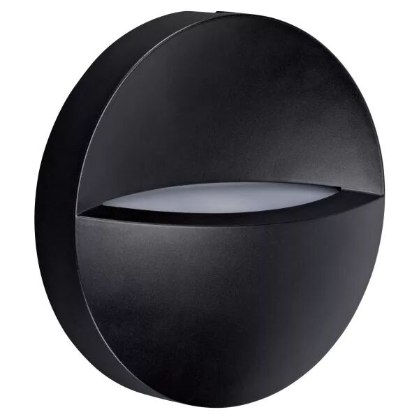CANTOR - Applique Mur Ext. IP65 IK07, rond, noir, LED int�g. 9,5W 4000K 340lm (50217)