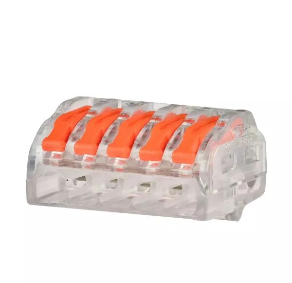 CAPRI - Borne � levier 5 entr�es EATON pour fils souples et rigides 0,2 � 4mm2 24A-450V (CAP308105)
