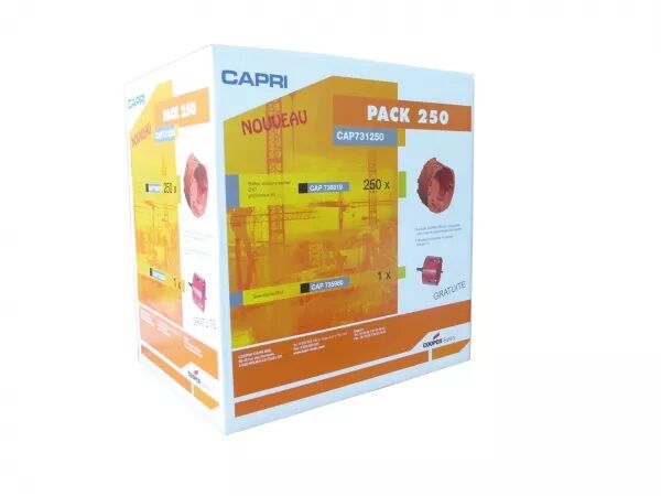 CAPRI - Pack de 250 Boite pour cloisons Seches Capriclips + Scie Cloche (CAP731250)