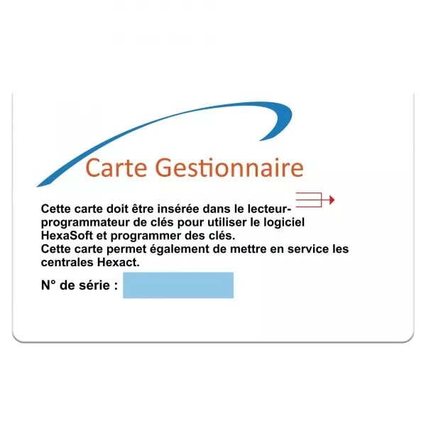 CARTE GESTIONNAIRE SANS LOGO POUR ACC�S HEXACTWEB, DROITS ADMINISTRATEURS