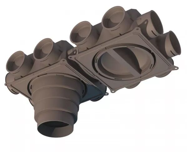 CDP 12X75H - CAISSON DE DISTRIBUTION PLAT 12 PIQUAGES POUR RESEAUX CLIP & GO