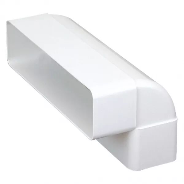 Ch 55 x 220 - coude horizontal 90� rectangulaire plastique rigide section 55x220 (460010)