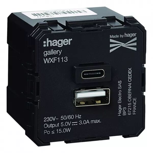 Chargeur double USB A+C gallery (WXF113)