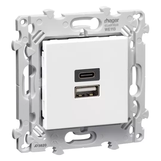Chargeur double USB A+C pure essensya (WE113)