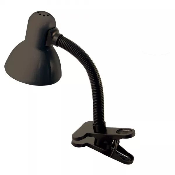 CHARLESTON CLIP: Lampe de bureau avec culot E27 et clip, noir