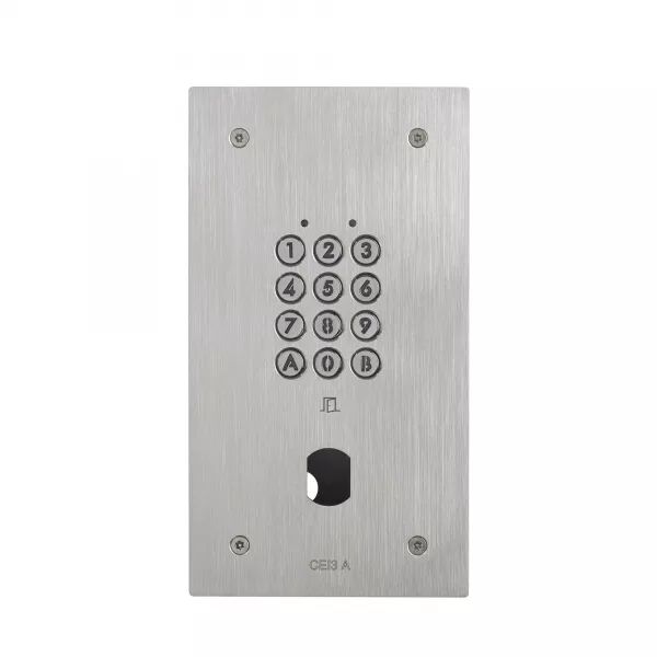 CLAVIER ENCASTR� INOX 100 CODES / 2 RELAIS. PERC� � 25 MM. LIVR� SANS OBTURATEUR
