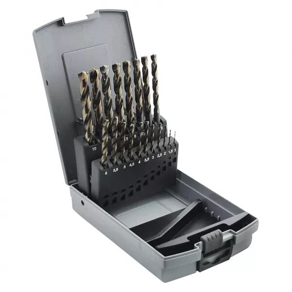 Coffret 19 forets Jetmax HSS super rapide, 1-10 mm. (225200)