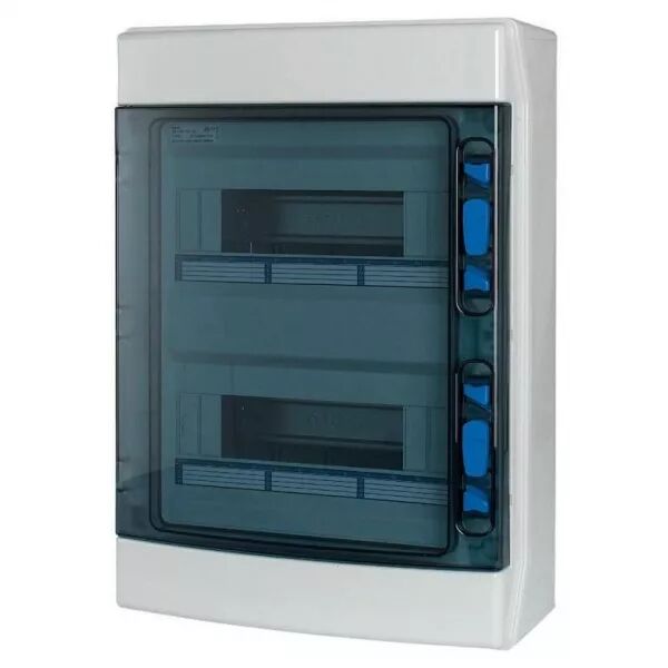 Coffret 2 rang�es 24 modules, avec barrette N/PE, porte transparente, IP65 (174198)