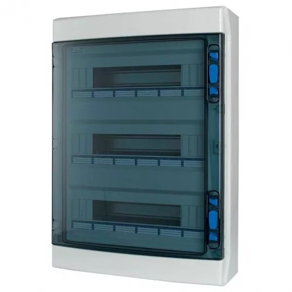 Coffret 3 rang�es 54 modules, sans barrette N/PE, porte transparente (174211)
