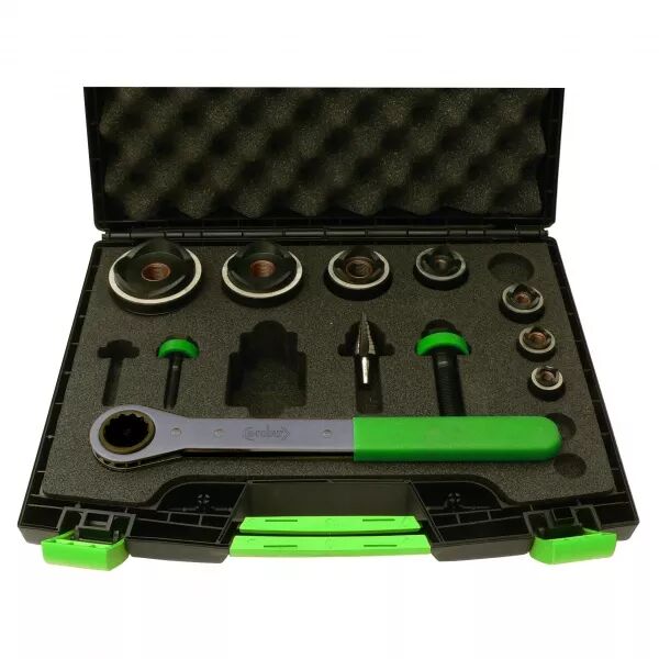 Coffret 5 poin�ons et matrices e-vo3, ISO 16 � 40, avec axes Polydiam et cl� (011787)