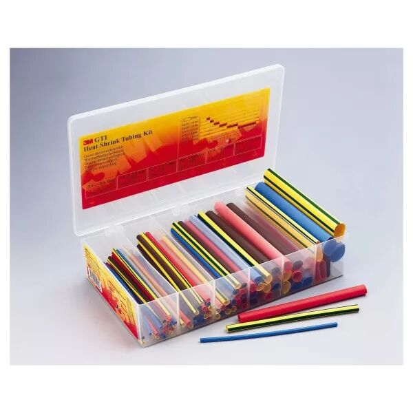 COFFRET DE 104 MANCHONS THERMO R�TRACT. GTI COULEURS R�TREINT 2:1 LONGUEUR 15CM