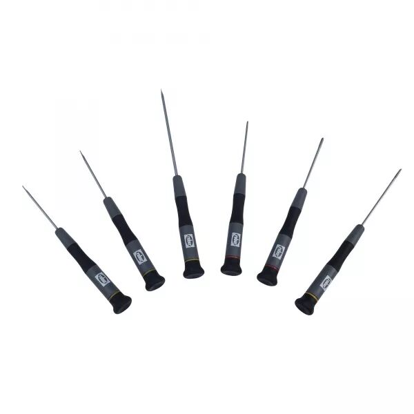 COFFRET DE 6 TOURNEVIS �LECTRONIQUE MANCHES BIMATI�RE