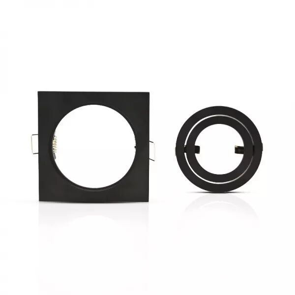 COLLERETTE CARRE DECLIPS SUPPORT DE SPOT 88 X 88MM ALU NOIR
