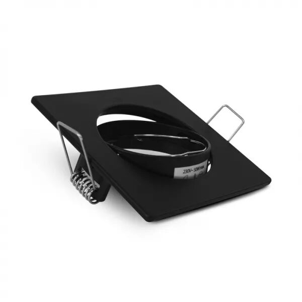 COLLERETTE CARRE SUPPORT DE SPOT 82 X 82MM NOIR ORIENT