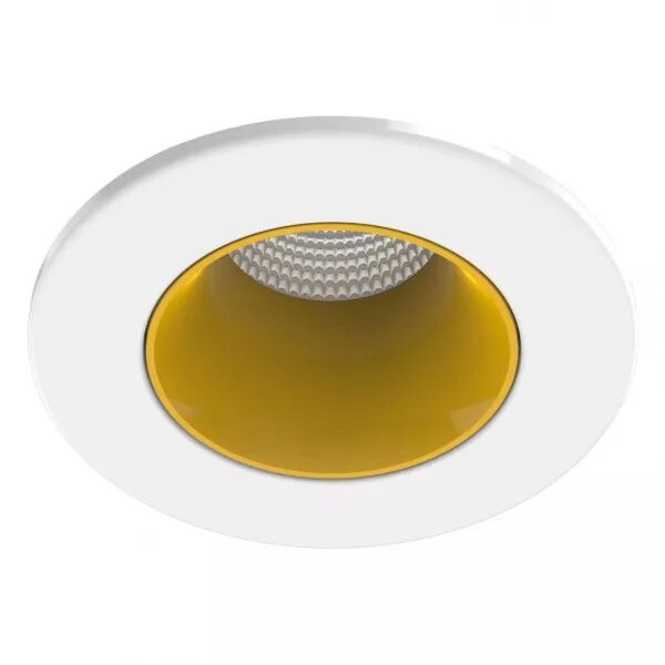 Collerette m�tal pour encastr� EF8, ronde, couleur : blanc/dor� (11037)