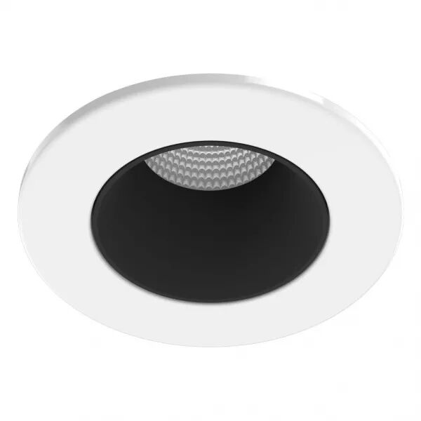 Collerette m�tal pour encastr� EF8, ronde, couleur : blanc\noir (11036)