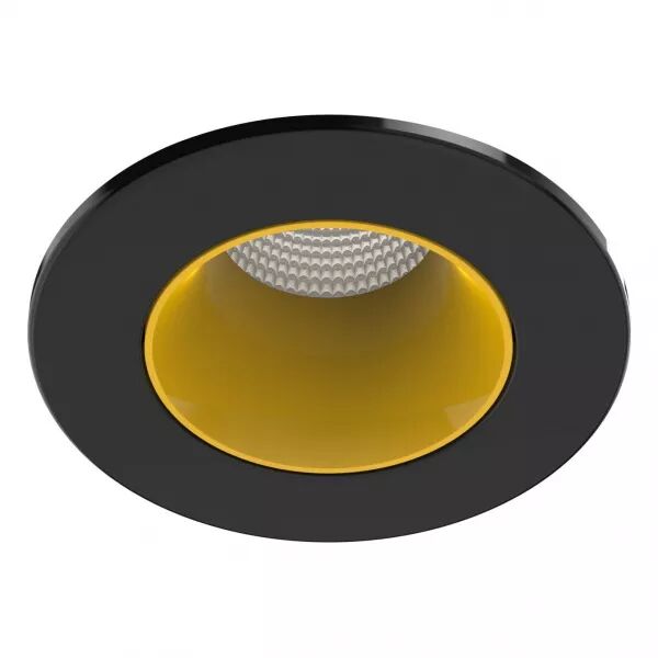 Collerette m�tal pour encastr� EF8, ronde, couleur : noir/dor� (11038)