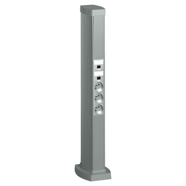 colonnette 2 compartiments logix 0,68m aluminium (pw32326)