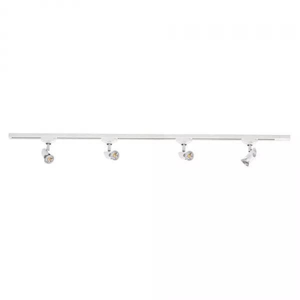 COMETE - Rail 1 all.029 + 4 spots GU10 blanc, a/lpes LED 4W 3000K 500lm incl (0327)