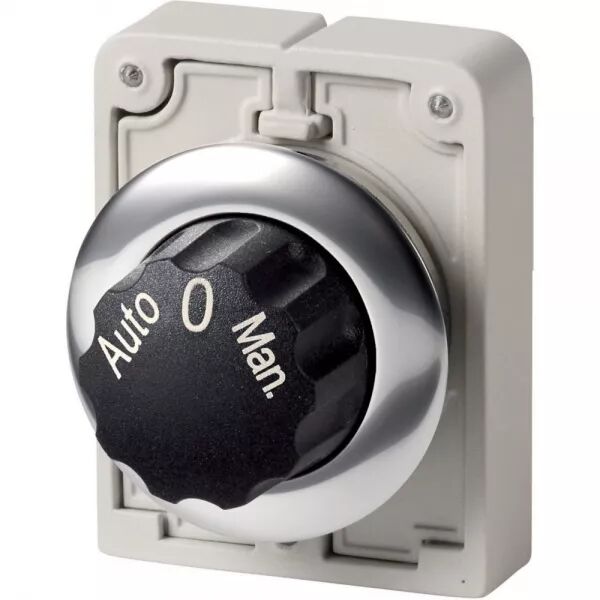 COMMUT ROTATIF, 30MM, AVEC BOUTON TOURNANT, 3 POSITIONS,ACCROCH (AUTO-0-MANU)
