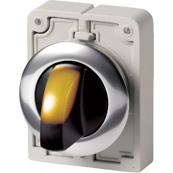 COMMUT ROTATIFS LUMINEUX 30MM, A MANETTE, JAUNE 3 POSITIONS, � ACCROCH