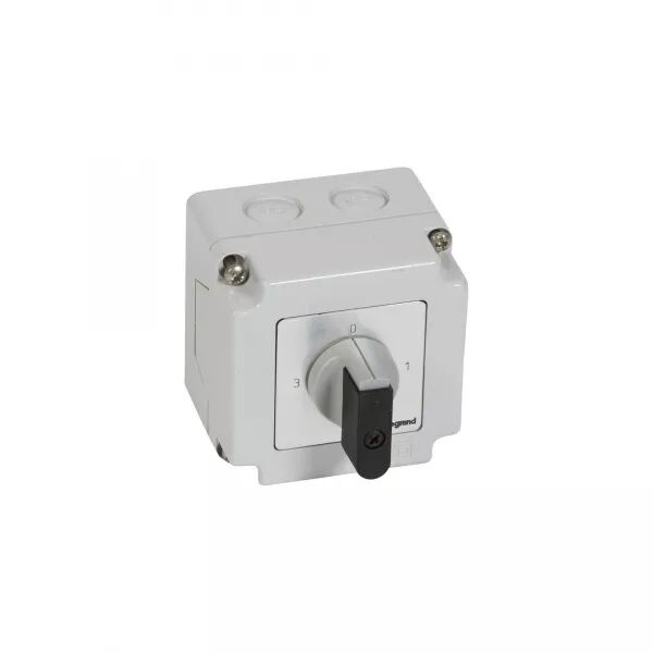 COMMUTATEUR � CAMES 3 DIRECTIONS POSITION ARR�T PR12 1P 3 CONTACTS -76X76MM