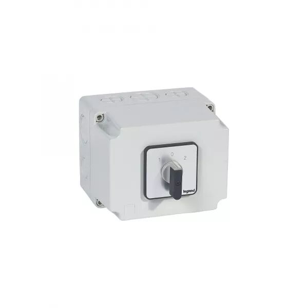 COMMUTATEUR � CAMES INVERSEUR - ARR�T 45� PR40 -3P -6 CONTACTS -BO�TIER 135X70MM