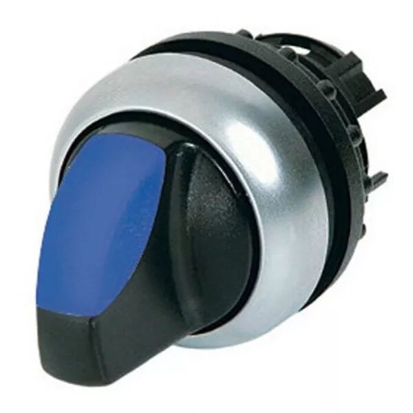 Commutateur rotatif lumineux, 2 positions, bleu, � rappel (216820)
