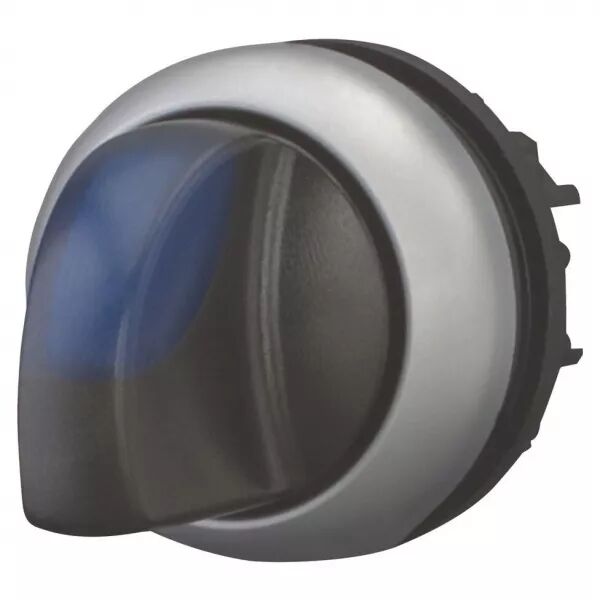 Commutateur rotatif lumineux, 3 positions, bleu, � rappel (216841)